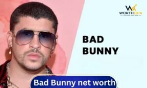 Bad Bunny performing on stage during a live music performance
